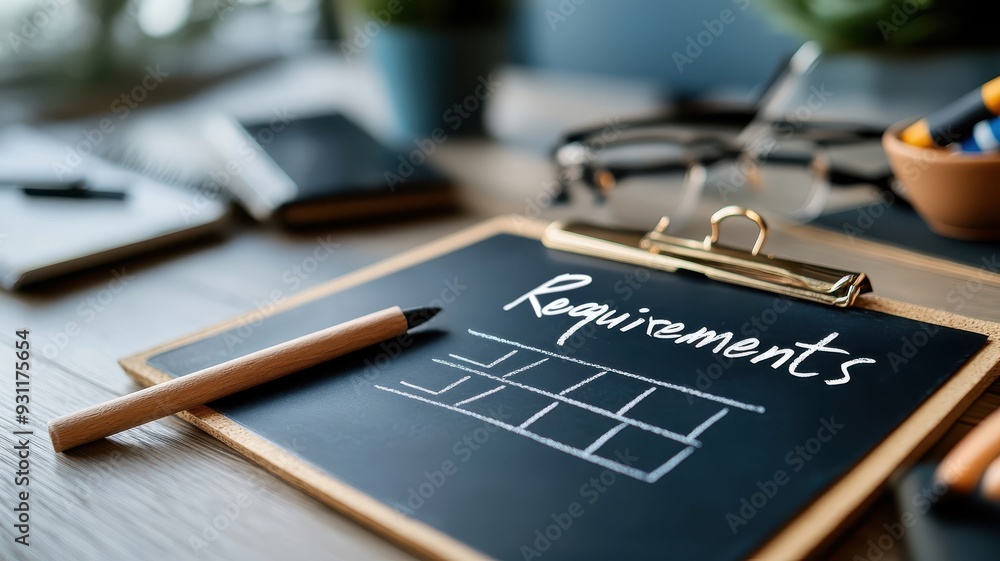 Fototapeta premium A chalkboard checklist with a rustic and educational vibe.