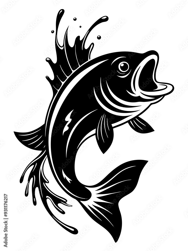 Fish design silhouette vector art illustration Fish design silhouette vector art illustration