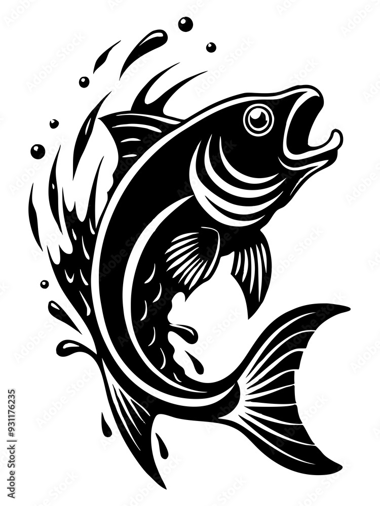 Fish design silhouette vector art illustration Fish design silhouette vector art illustration