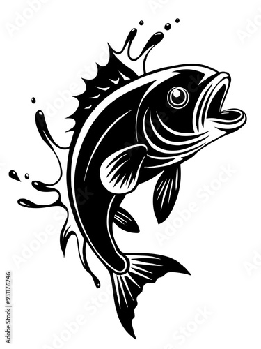 Fish design silhouette vector art illustration