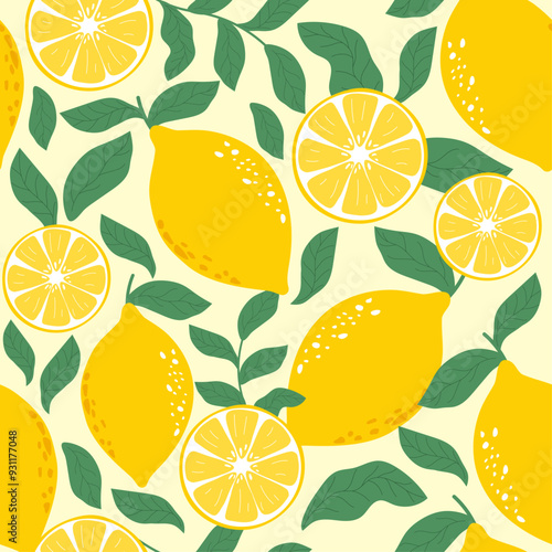 lemon seamless pattern illustration