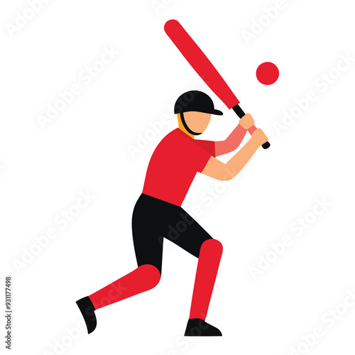 Cricketer Best Performance Color Line Art Vector Design.