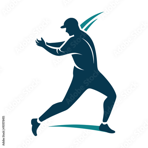 Cricketer Best Performance Color Line Art Vector Design.