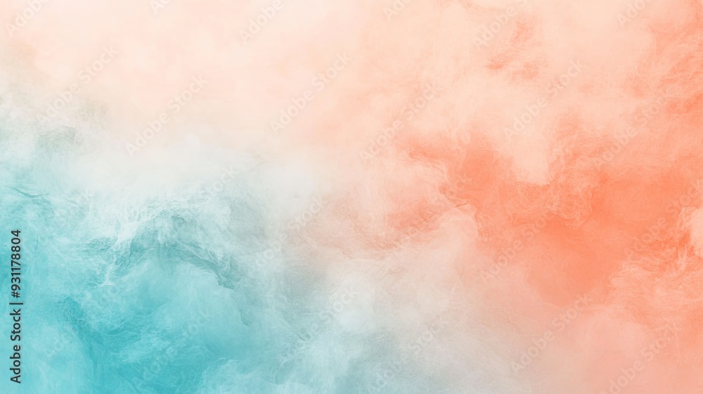 Fototapeta premium Gradient diffuse background illustration with peach and teal hues, featuring subtle color differences, high-resolution 8k graphic art.