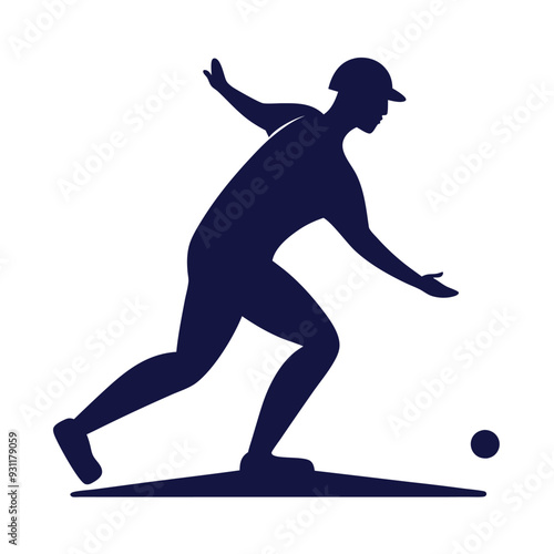 Cricketer Best Performance Color Line Art Vector Design.