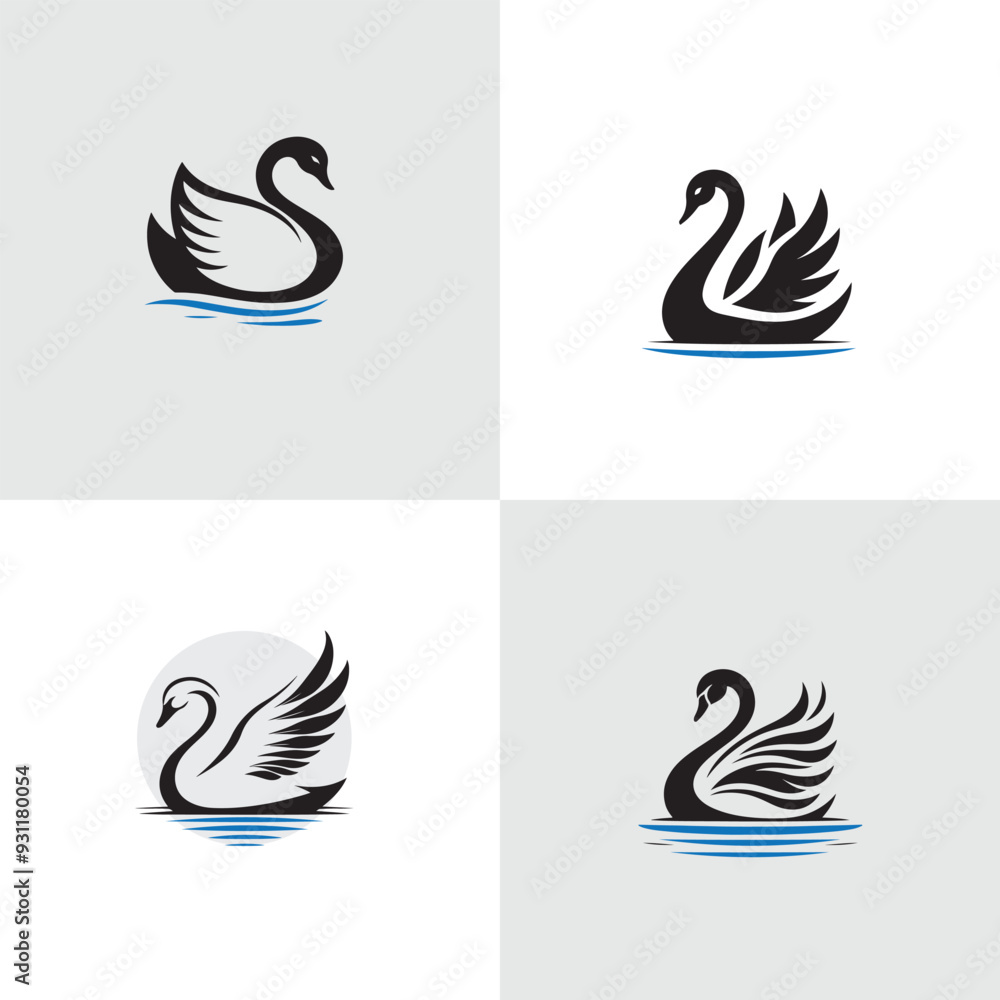 Obraz premium set of Swan symbols 