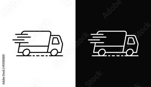 delivery truck icon set. fast shipping icon, fast delivery truck icon symbol sign. vector illustration