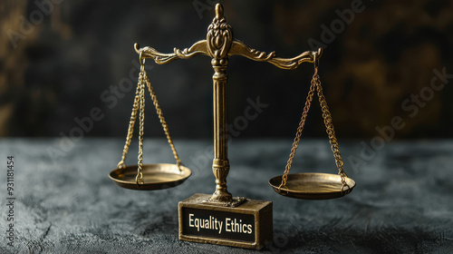 A decorative scale symbolizing equality and ethics, conveying sense of justice and balance.