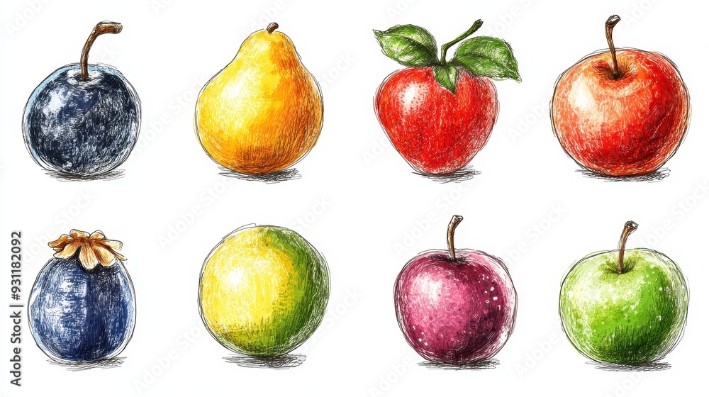 Children's drawing style fruit pattern,Drawings with crayon,Various fruits by crayon color,Painting like a child,Strawberry,orange,grape,Recreation and painting,Doodle drawing by hand. Children's drawing style fruit pattern,Drawings with crayon,Various fruits by crayon color,Painting like a child,Strawberry,orange,grape,Recreation and painting,Doodle drawing by hand.