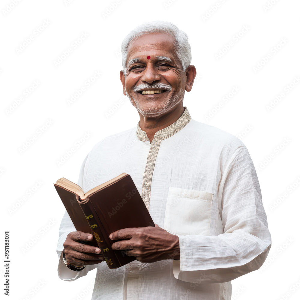 Elderly man reading book with a smile, depicting wisdom and lifelong learning, suitable for educational or retirement-related content, isolated on transparent background Elderly man reading book with a smile, depicting wisdom and lifelong learning, suitable for educational or retirement-related content, isolated on transparent background