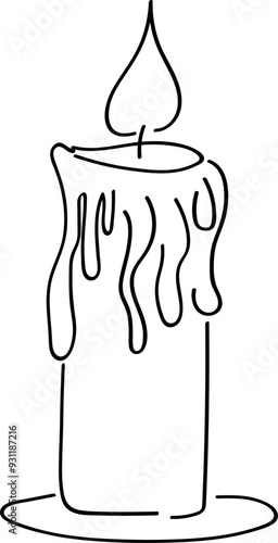 Outline of a Melting Candle on a Saucer