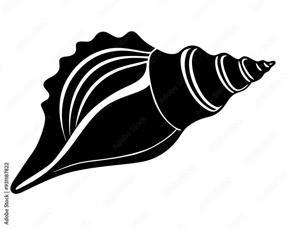 Conch icon design silhouette vector art illustration Conch icon design silhouette vector art illustration