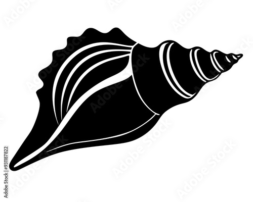 Conch icon design silhouette vector art illustration