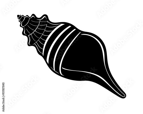 Conch icon design silhouette vector art illustration