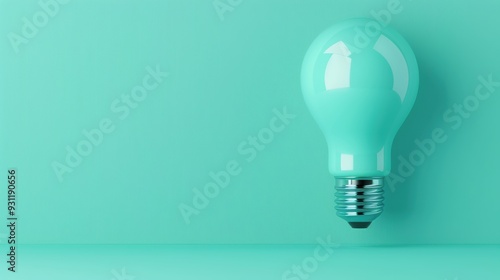 A modern and minimalistic image of a blue lightbulb on a plain background, with plenty of copy space for adding text or graphics. Ideal for projects related to innovation and ideas.