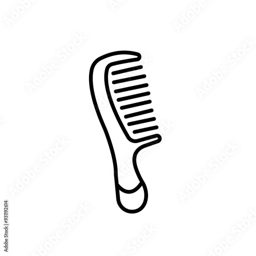 Comb Outline Icon Vector Illustration. Thin line symbol. Vector illustration isolated on white
