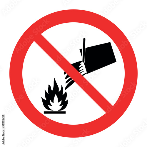 Do not extinguish with water, prohibition sign, vector illustration