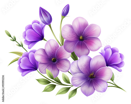 Wallpaper Mural Isolated Purple Flowers PNG for Digital Art and Graphic Design Torontodigital.ca