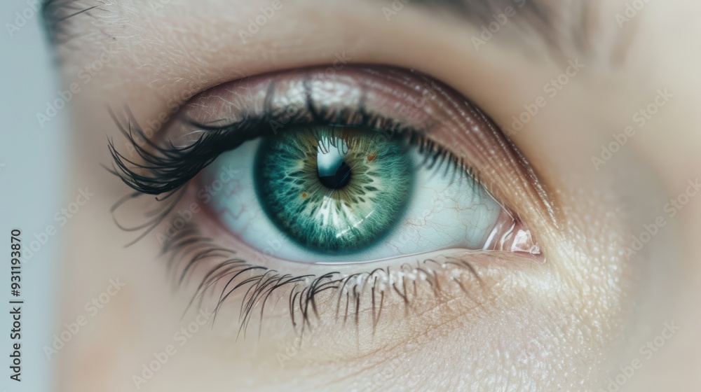 A minimalist photograph showcasing a green eye with a clear, uncluttered background, providing abundant copy space for adding text or graphics. A minimalist photograph showcasing a green eye with a clear, uncluttered background, providing abundant copy space for adding text or graphics.