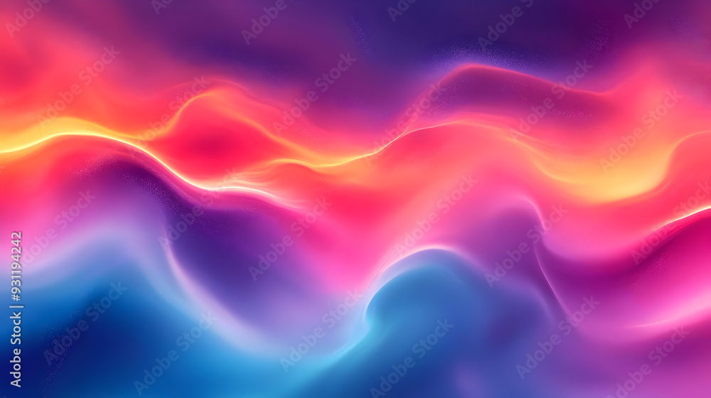 Obraz premium Abstract colorful waves of light creating a vibrant visual effect.