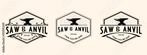 set vintage blacksmith anvil. anvil icon in vintage style, perfect for Blacksmith logo