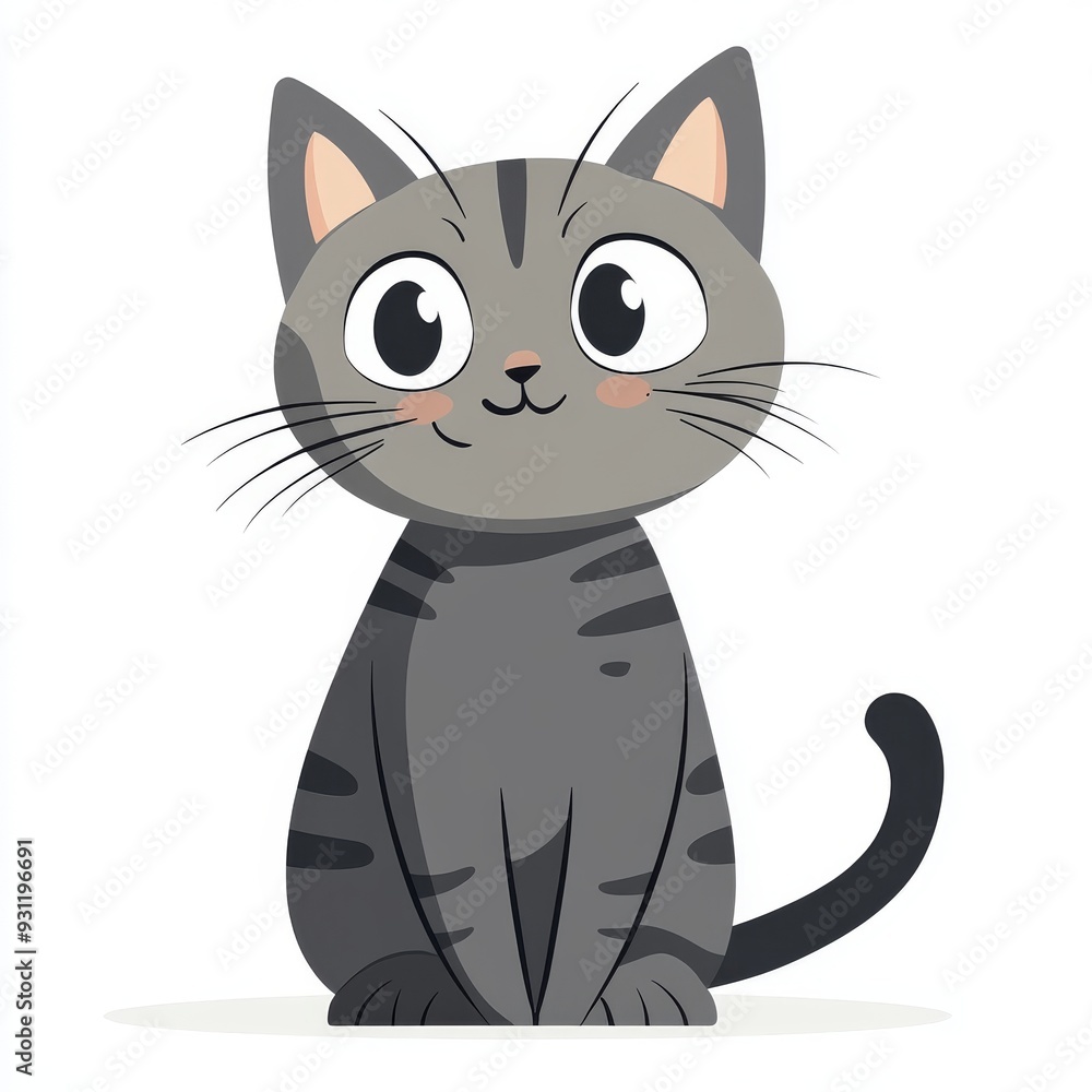 Fototapeta premium vector graphic of a cute grey cat