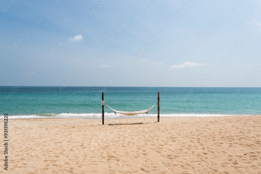 Hammock on the beach and bleu sky Hammock on the beach and bleu sky