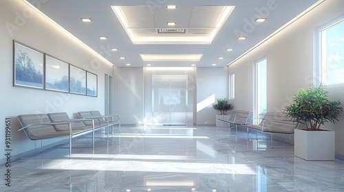 Modern medical office waiting area with clean