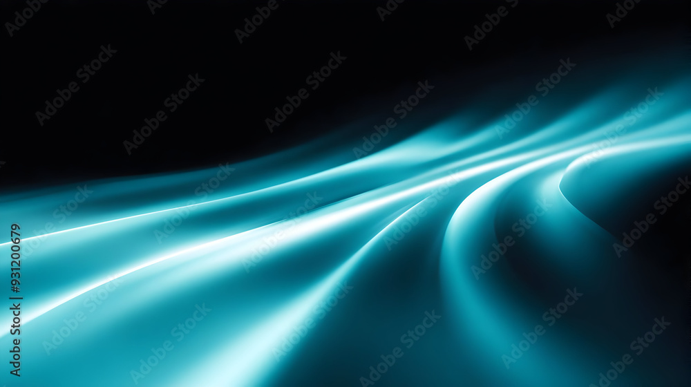 Abstract flowing lines in shades of blue against a dark background. Abstract flowing lines in shades of blue against a dark background.