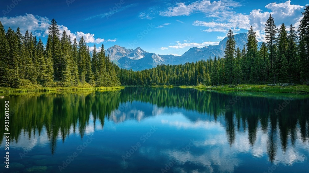 Serene Mountain Lake Reflection Serene Mountain Lake Reflection