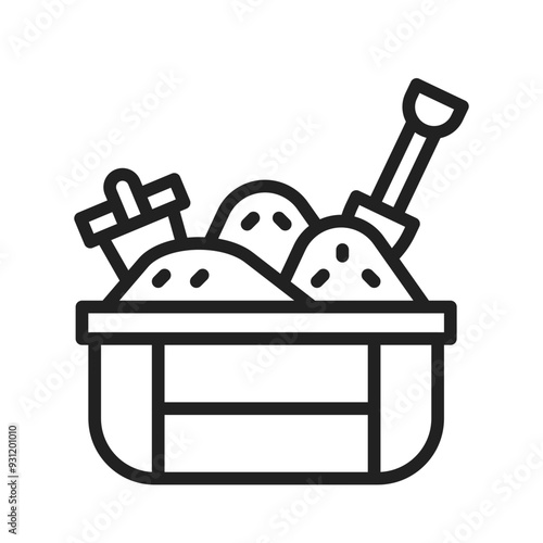Sandbox icon vector image.Suitable for use on web apps, mobile apps and print media. 