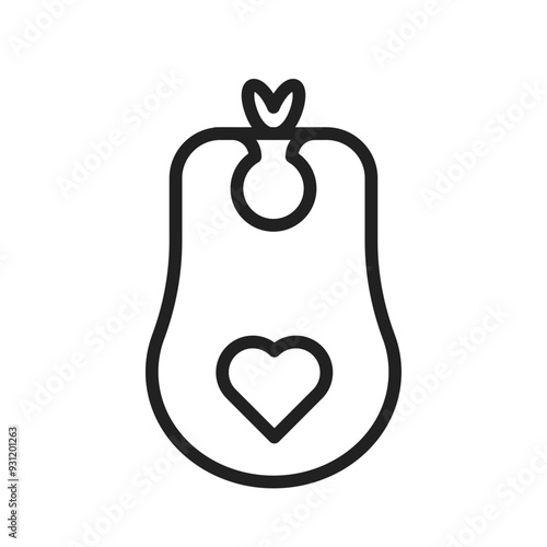 Baby Bib icon vector image.Suitable for use on web apps, mobile apps and print media. 