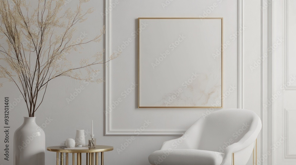 Minimalist Interior Design with a Blank Canvas and White Furniture Minimalist Interior Design with a Blank Canvas and White Furniture