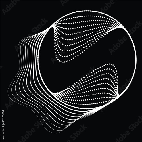 Abstract oval Lines Background with geometric circles . Vector rotating ellipse Line Design . Poster template . Concentric circles logo .Minimal art 