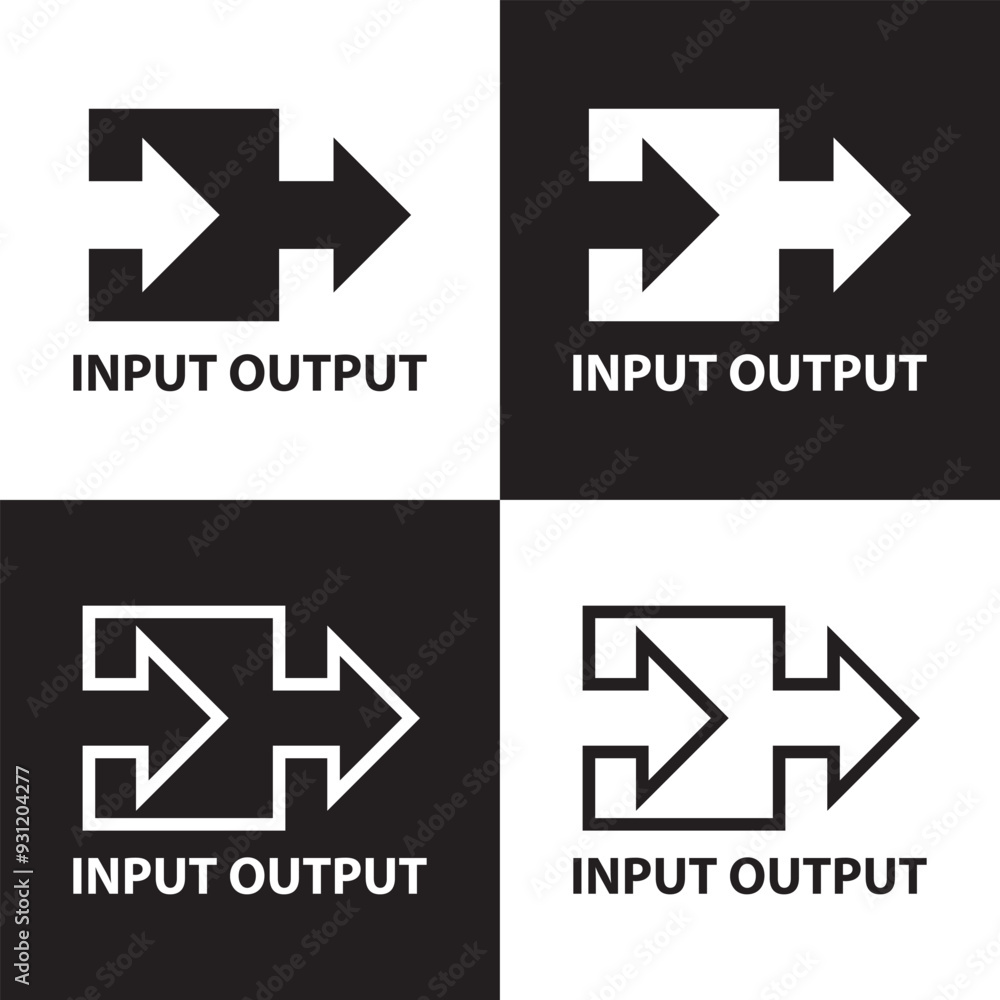 input output icon isolated on white and black background. Vector illustration . EPS 10 input output icon isolated on white and black background. Vector illustration . EPS 10