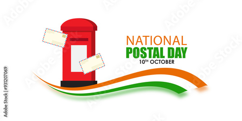 Vector illustration of National Postal Day social media feed template