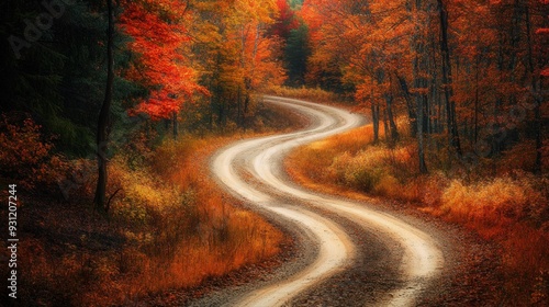 Winding Road in Autumn