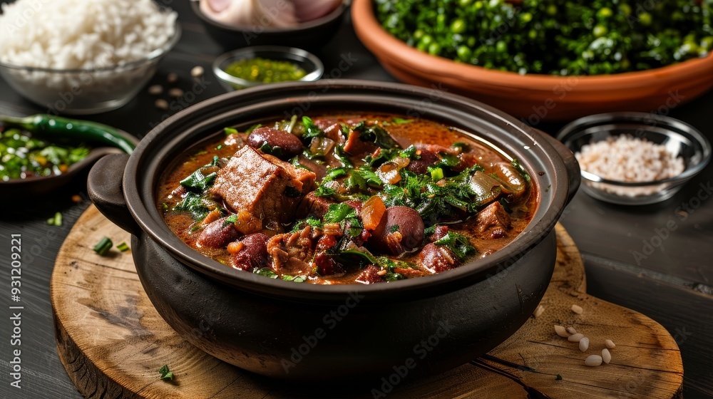 Authentic Brazilian feijoada, hearty stew with a traditional touch. Authentic Brazilian feijoada, hearty stew with a traditional touch.