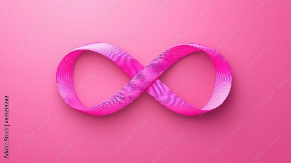 Pink Ribbon and Infinity Symbol Pink ribbon forming an infinity loop Pink Ribbon and Infinity Symbol Pink ribbon forming an infinity loop