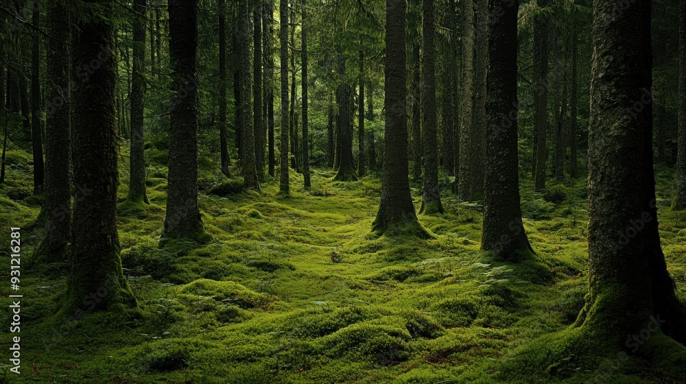 Obraz premium Green Mossy Forest