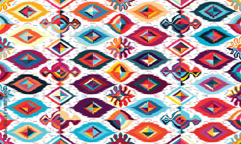 Abstract Ikat seamless pattern, perfect for ethnic-themed backgrounds, curtains, carpets, wallpapers, clothing, and decorations. Ideal for wrapping paper, batik,greeting cards, printing,creative uses. Abstract Ikat seamless pattern, perfect for ethnic-themed backgrounds, curtains, carpets, wallpapers, clothing, and decorations. Ideal for wrapping paper, batik,greeting cards, printing,creative uses.