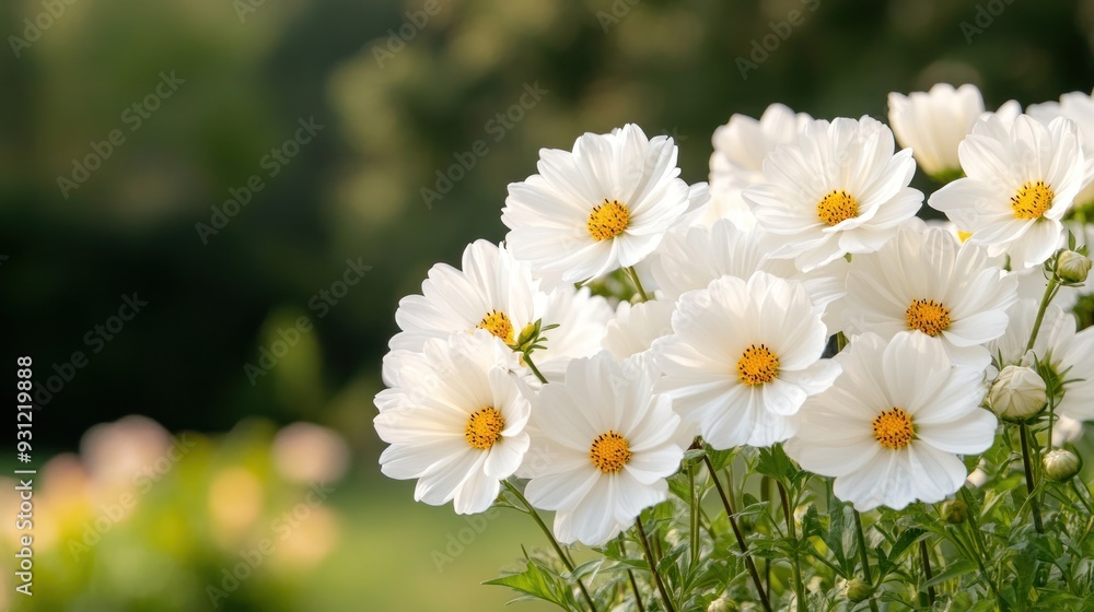 White flower field filled with clusters of daisies and baby breath, enhancing the beauty of springtime. White flower field filled with clusters of daisies and baby breath, enhancing the beauty of springtime.