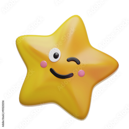 yellow star 3d illustration