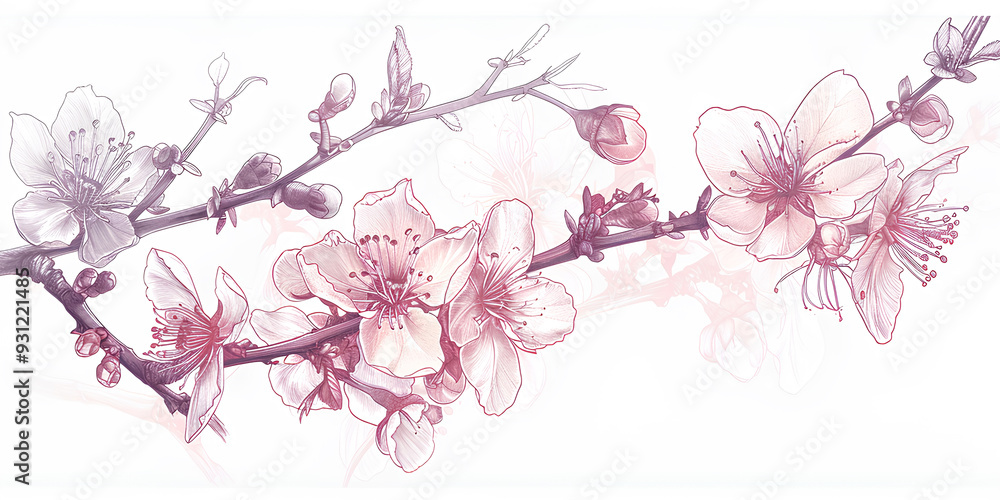 Fototapeta premium 美しい梅の花（ヨコ）