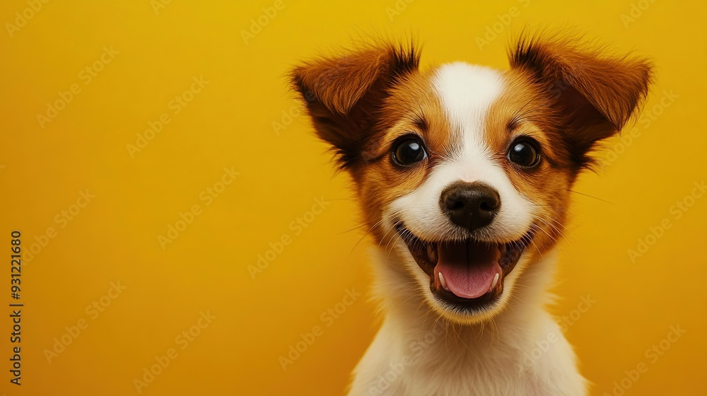 Close up of a happy dog smiling with its tongue sticking out. Close up of a happy dog smiling with its tongue sticking out.