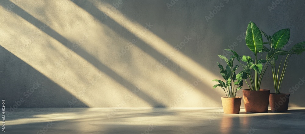 Minimalist scene of light streaming through a window onto a concrete floor Minimalist scene of light streaming through a window onto a concrete floor