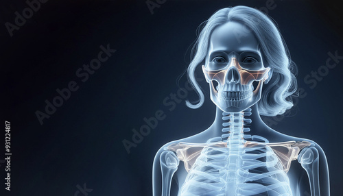 Obraz na płótnie An x-ray image is the structure of the human body's bones. w salonie