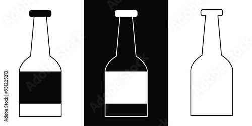 Plastic bottle icon in flat, line style set. isolated on white background. design Plastic water bottle. collection for a Container water bottle sign vector for apps and website in eps 10.