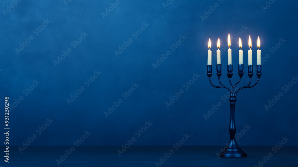 Deep blue background with faint menorah textures subtle and refined Hanukkah feel traditional and festive Jewish holiday design Deep blue background with faint menorah textures subtle and refined Hanukkah feel traditional and festive Jewish holiday design