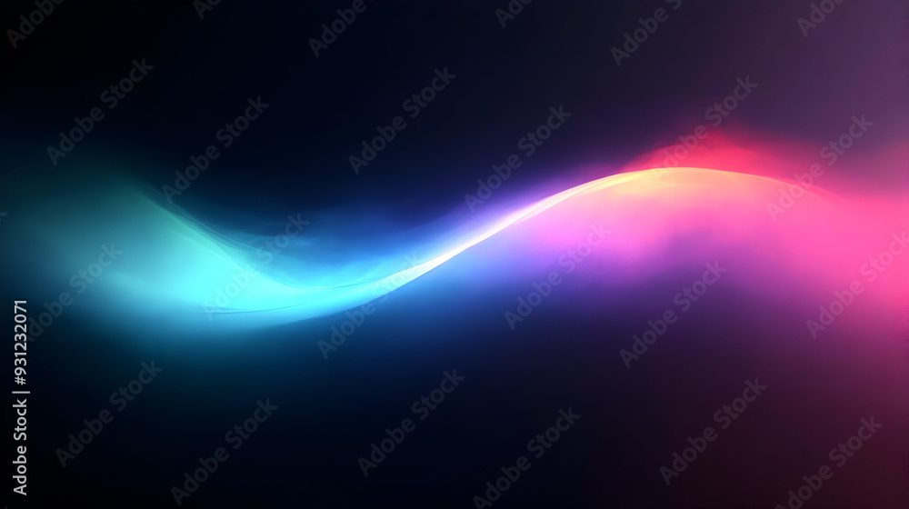 Abstract wave of colorful light against a dark background. Abstract wave of colorful light against a dark background.